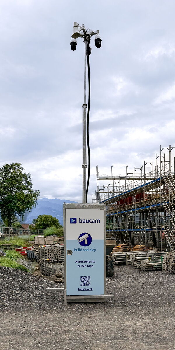 Videoturm 6m auf Baustelle